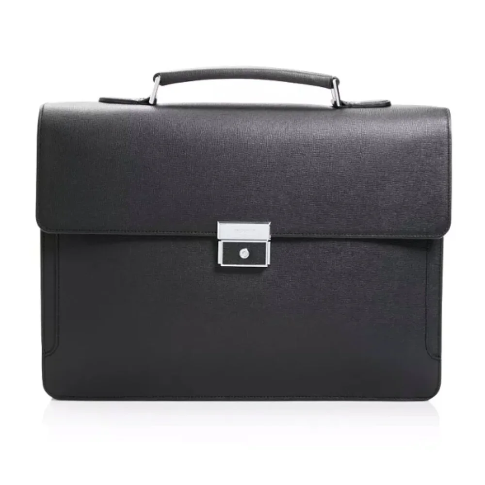 Longchamp Racing Handle Briefcase In Black - Lockable with Key
